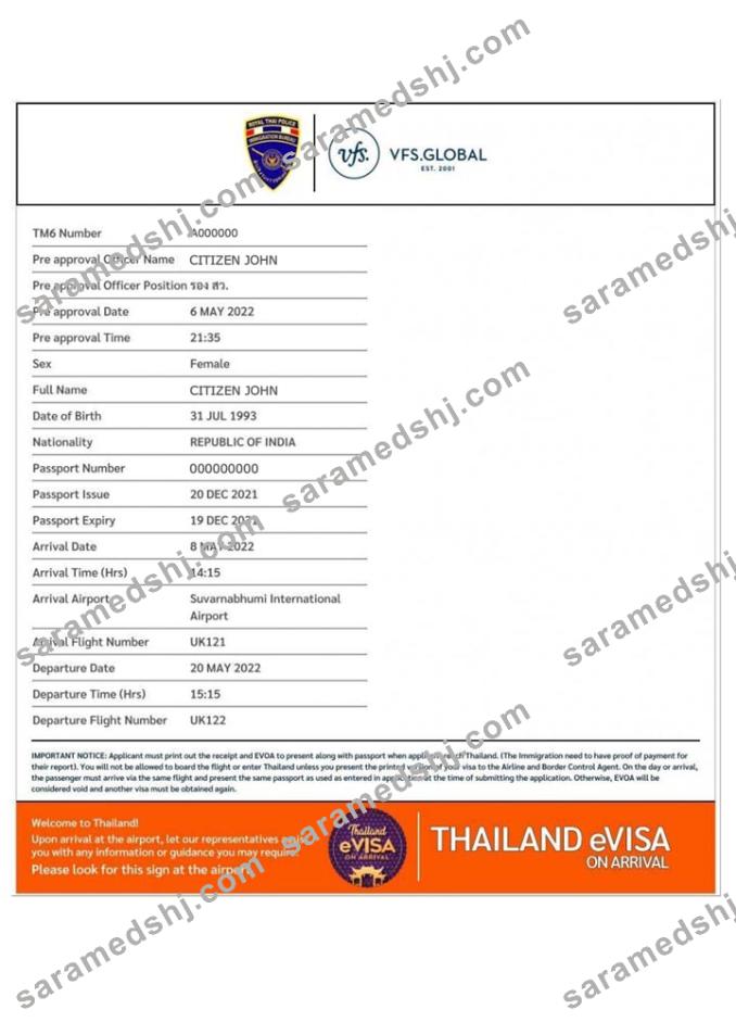 THAILAND e-visa